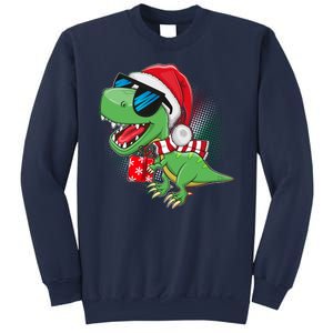 Funny Christmas Santa Trex Dinosaur Sweatshirt