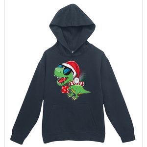 Funny Christmas Santa Trex Dinosaur Urban Pullover Hoodie