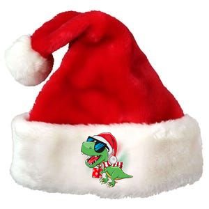 Funny Christmas Santa Trex Dinosaur Premium Christmas Santa Hat