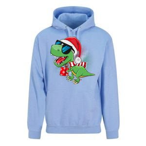 Funny Christmas Santa Trex Dinosaur Unisex Surf Hoodie