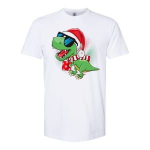 Funny Christmas Santa Trex Dinosaur Softstyle CVC T-Shirt