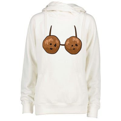 Funny Coconut Summer Coconuts Bra Funny Halloween Summer Womens Funnel Neck Pullover Hood