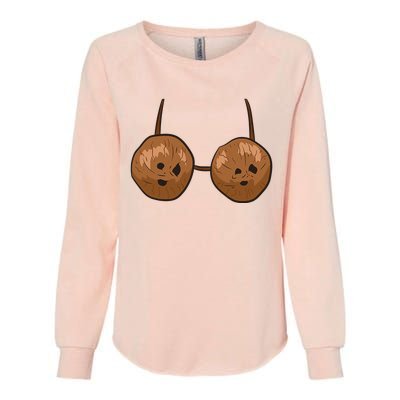 Funny Coconut Summer Coconuts Bra Funny Halloween Summer Womens California Wash Sweatshirt