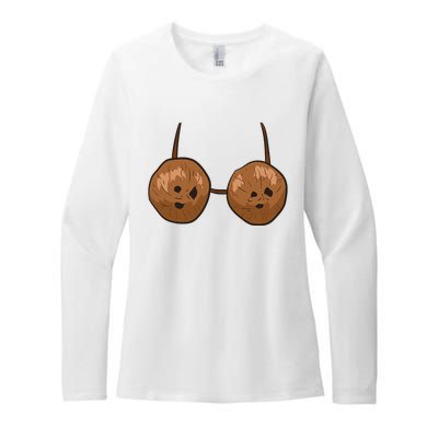 Funny Coconut Summer Coconuts Bra Funny Halloween Summer Womens CVC Long Sleeve Shirt