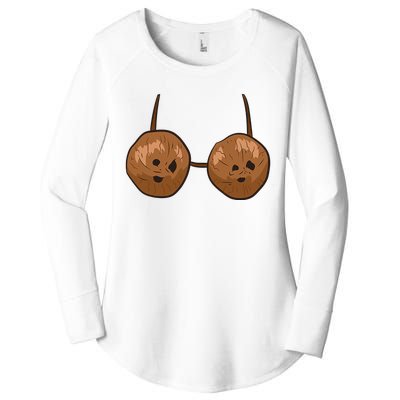 Funny Coconut Summer Coconuts Bra Funny Halloween Summer Women's Perfect Tri Tunic Long Sleeve Shirt