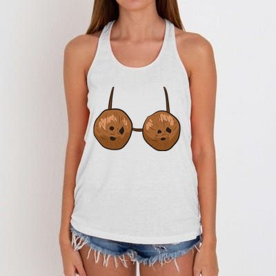 Funny Coconut Summer Coconuts Bra Funny Halloween Summer Women's Knotted Racerback Tank