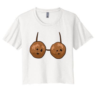 Funny Coconut Summer Coconuts Bra Funny Halloween Summer Women's Crop Top Tee