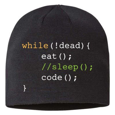 Funny Computer Science Programmer Eat Sleep Code Sustainable Beanie