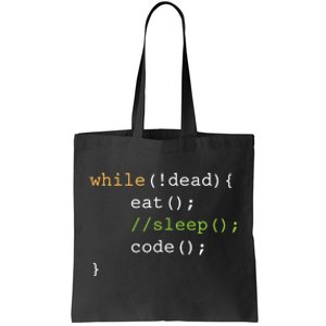 Funny Computer Science Programmer Eat Sleep Code Tote Bag