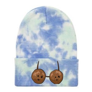 Funny Coconut Summer Coconuts Bra Funny Halloween Costume Tie Dye 12in Knit Beanie