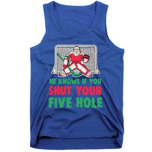 Funny Christmas Santa Ice Hockey Goaltender Goalie Great Gift Tank Top