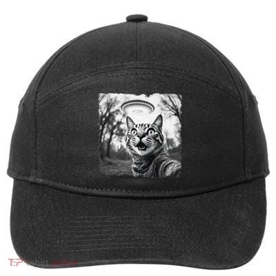 Funny Cat Selfie With Alien Abduction For  Women 7-Panel Snapback Hat