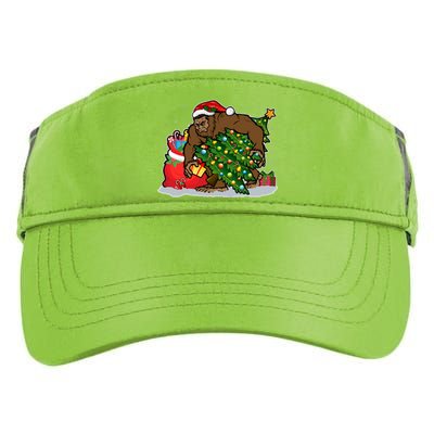 Funny Christmas Santa Sasquatch Bigfoot Adult Drive Performance Visor