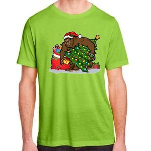 Funny Christmas Santa Sasquatch Bigfoot Adult ChromaSoft Performance T-Shirt