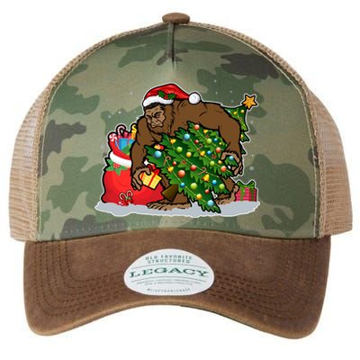 Funny Christmas Santa Sasquatch Bigfoot Legacy Tie Dye Trucker Hat