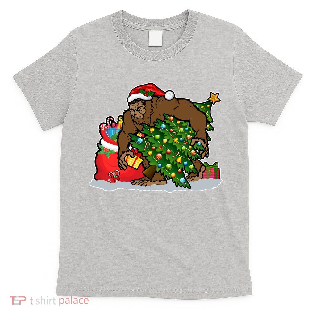 Funny Christmas Santa Sasquatch Bigfoot T-Shirt