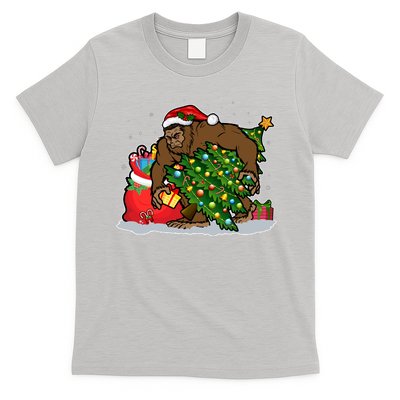 Funny Christmas Santa Sasquatch Bigfoot T-Shirt