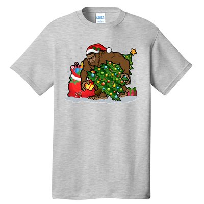 Funny Christmas Santa Sasquatch Bigfoot Tall T-Shirt