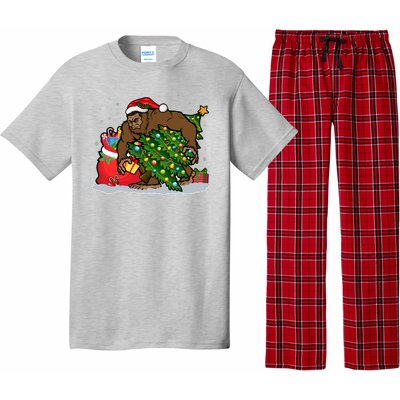 Funny Christmas Santa Sasquatch Bigfoot Pajama Set