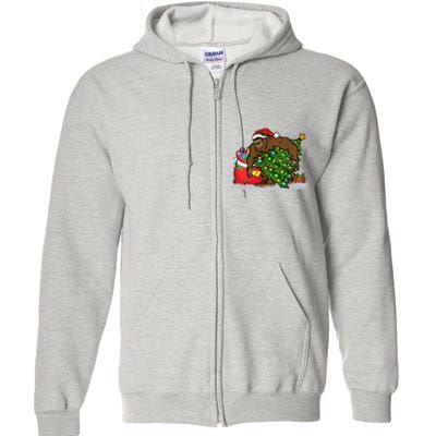 Funny Christmas Santa Sasquatch Bigfoot Full Zip Hoodie