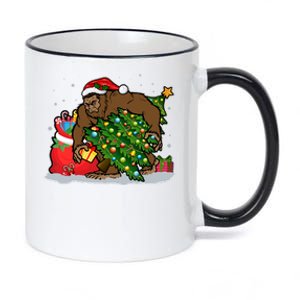 Funny Christmas Santa Sasquatch Bigfoot 11oz Black Color Changing Mug