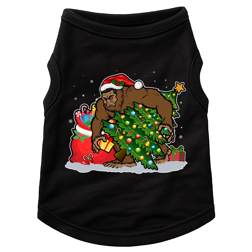 Funny Christmas Santa Sasquatch Bigfoot Doggie Tank