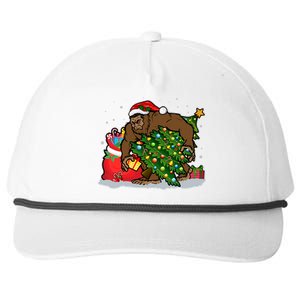 Funny Christmas Santa Sasquatch Bigfoot Snapback Five-Panel Rope Hat