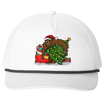 Funny Christmas Santa Sasquatch Bigfoot Snapback Five-Panel Rope Hat