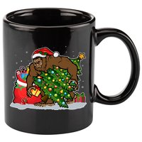 Funny Christmas Santa Sasquatch Bigfoot 11oz C Handle Ceramic Mug