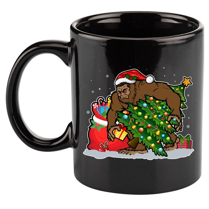 Funny Christmas Santa Sasquatch Bigfoot 11oz C Handle Ceramic Mug
