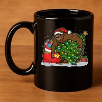 Funny Christmas Santa Sasquatch Bigfoot 11oz C Handle Ceramic Mug