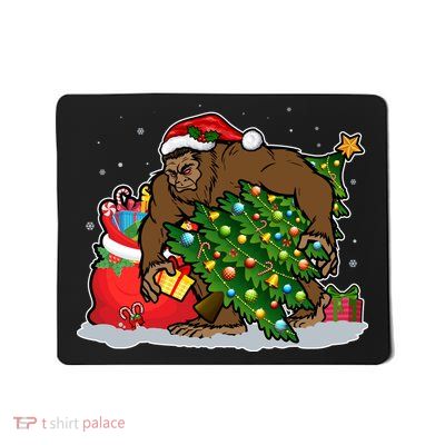 Funny Christmas Santa Sasquatch Bigfoot Mousepad