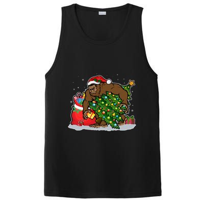 Funny Christmas Santa Sasquatch Bigfoot PosiCharge Competitor Tank