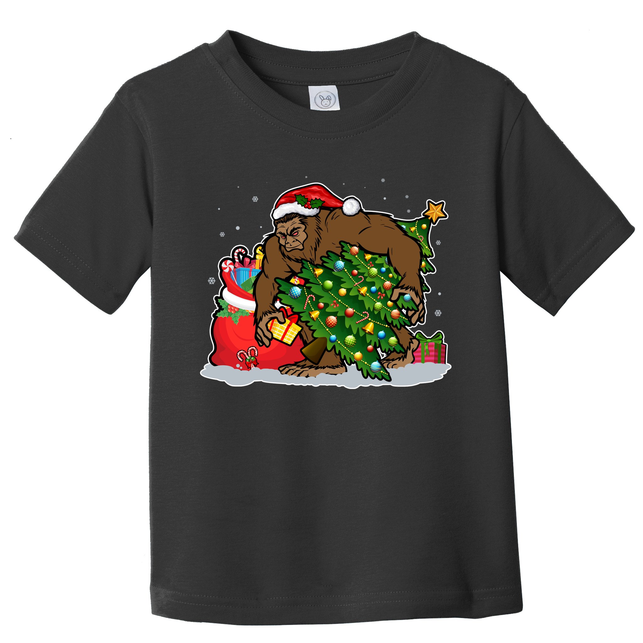 Funny Christmas Santa Sasquatch Bigfoot Toddler T-Shirt