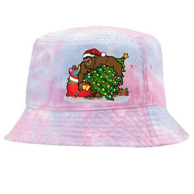 Funny Christmas Santa Sasquatch Bigfoot Tie-Dyed Bucket Hat