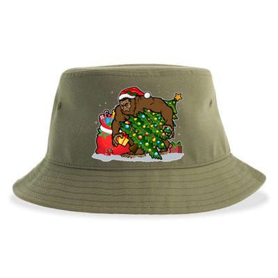 Funny Christmas Santa Sasquatch Bigfoot Sustainable Bucket Hat