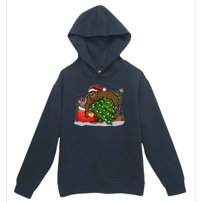 Funny Christmas Santa Sasquatch Bigfoot Urban Pullover Hoodie