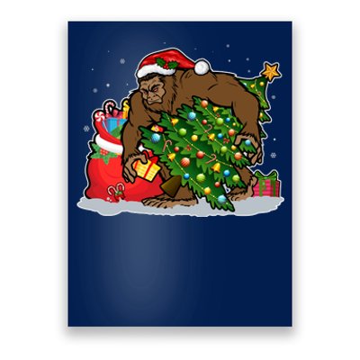 Funny Christmas Santa Sasquatch Bigfoot Poster