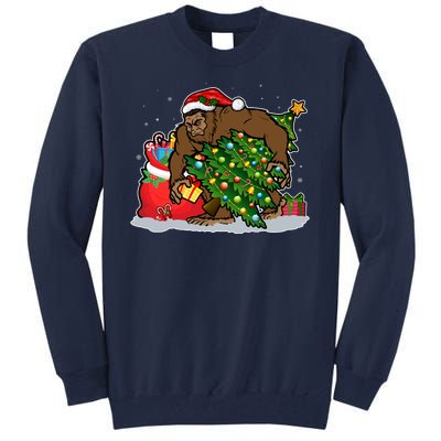 Funny Christmas Santa Sasquatch Bigfoot Tall Sweatshirt