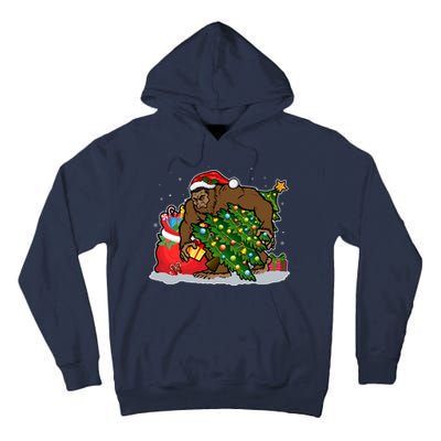 Funny Christmas Santa Sasquatch Bigfoot Tall Hoodie