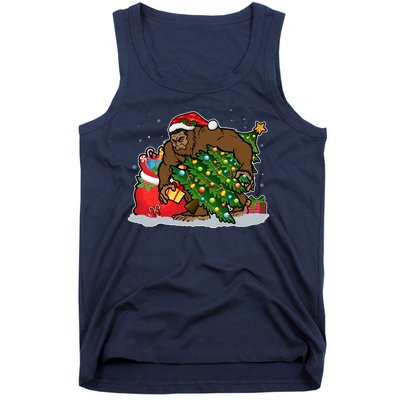 Funny Christmas Santa Sasquatch Bigfoot Tank Top