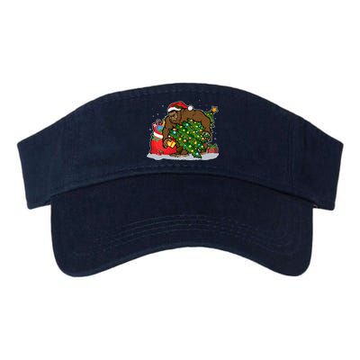 Funny Christmas Santa Sasquatch Bigfoot Valucap Bio-Washed Visor