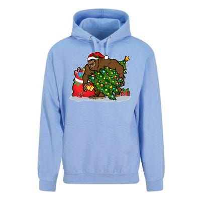 Funny Christmas Santa Sasquatch Bigfoot Unisex Surf Hoodie