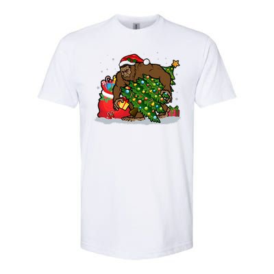 Funny Christmas Santa Sasquatch Bigfoot Softstyle CVC T-Shirt