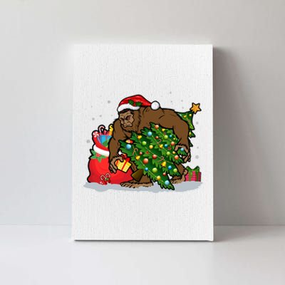 Funny Christmas Santa Sasquatch Bigfoot Canvas