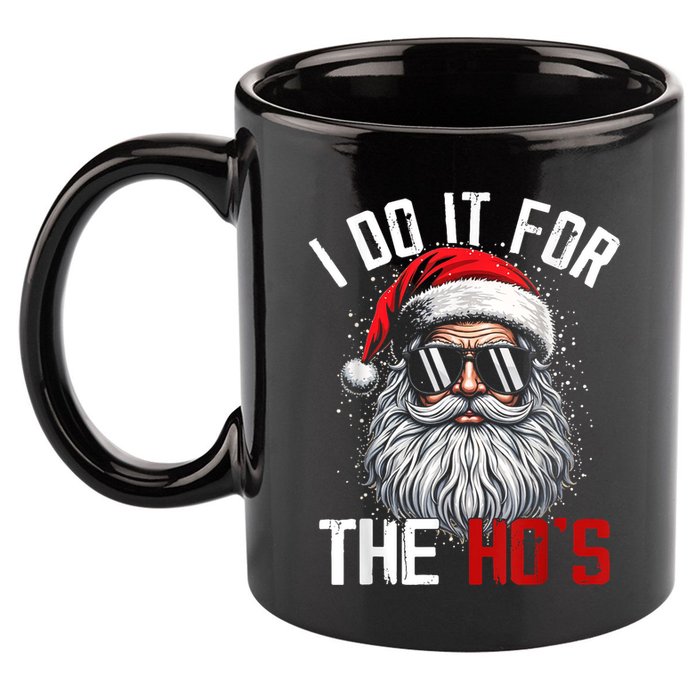 Funny Christmas Santa Claus I Do It For The Hos Cute Xmas 11oz C Handle Ceramic Mug