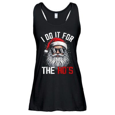 Funny Christmas Santa Claus I Do It For The Hos Cute Xmas Ladies Essential Flowy Tank