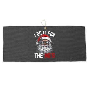 Funny Christmas Santa Claus I Do It For The Hos Cute Xmas Large Microfiber Waffle Golf Towel