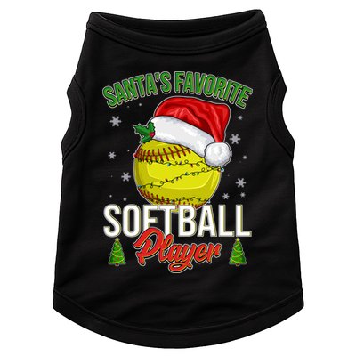 Funny Christmas Santa's Favorite Softball Player Doggie Tank