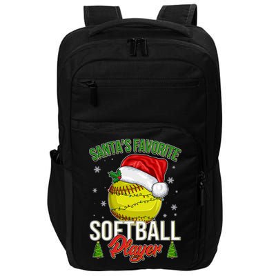 Funny Christmas Santa's Favorite Softball Player Impact Tech Backpack